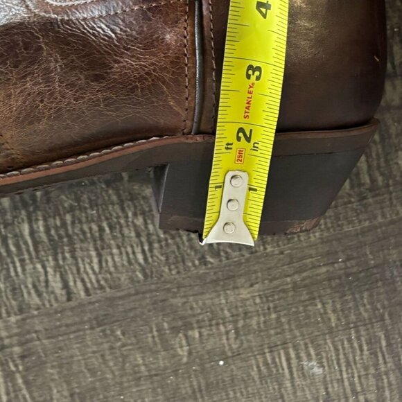 Laredo Men Kane Broad Square Toe Leather Cow Boy Shoes Tan Size 13 - Picture 2 of 11